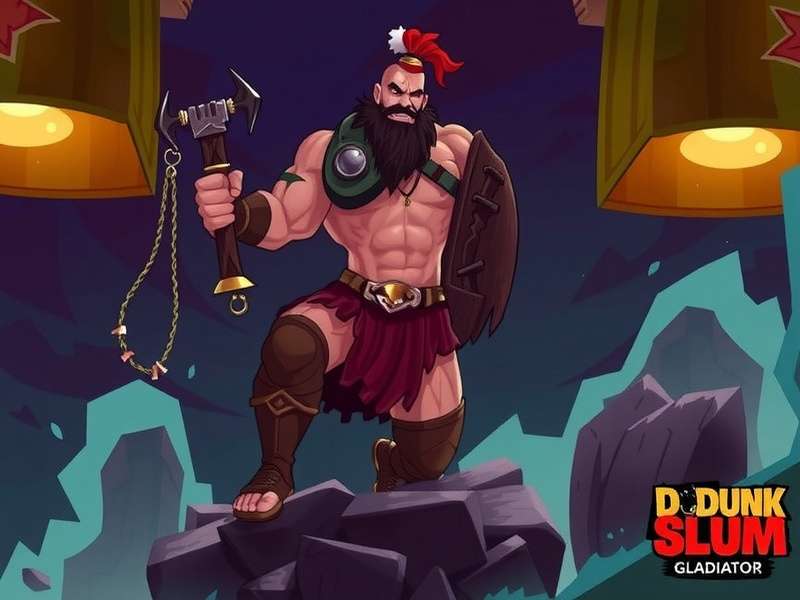 In-game scene of Dunk Slum Gladiator showing a basketball court in a slum with players and spectators